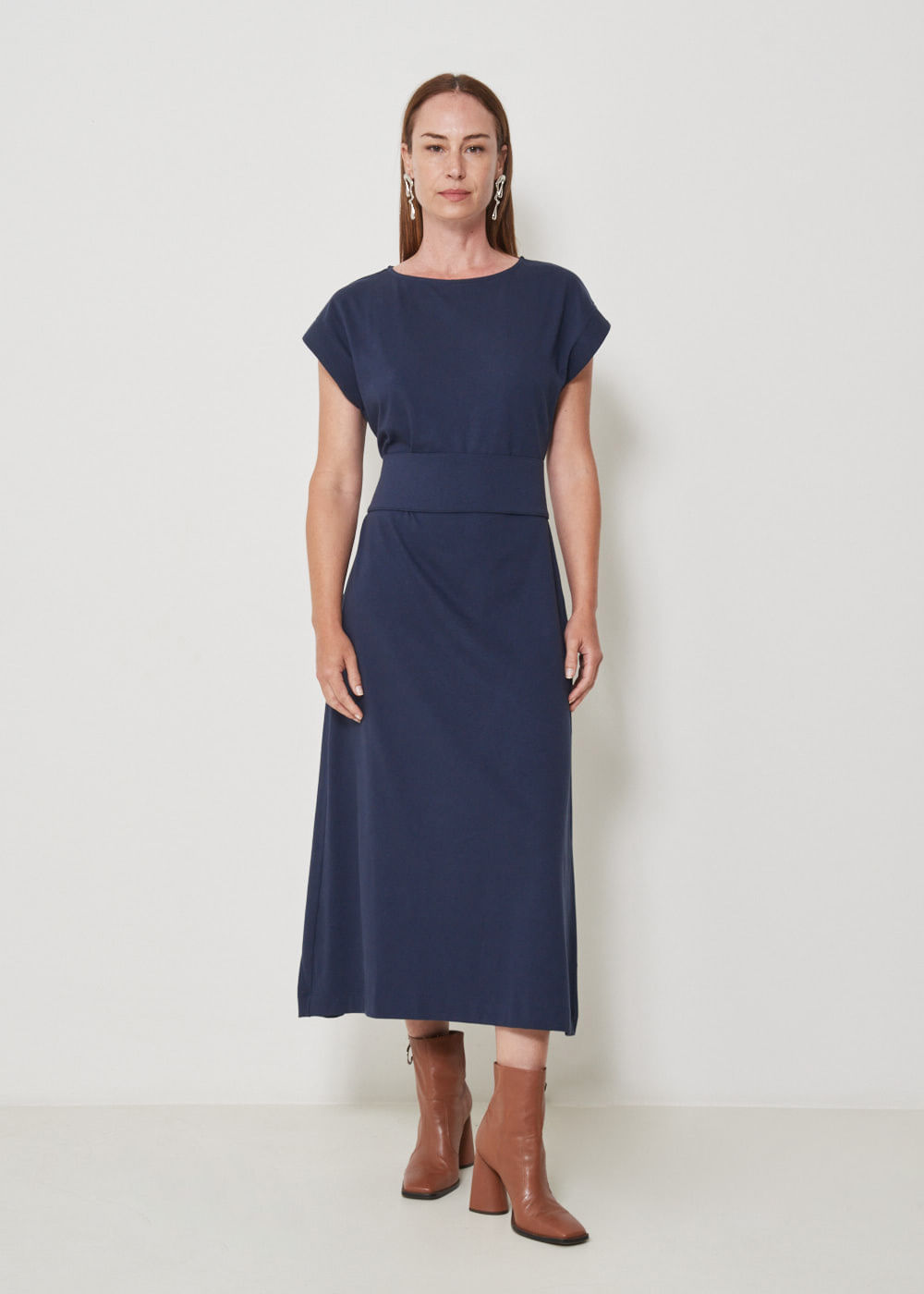 63.40.3503MAR VESTIDO LONGO MALHA COM CINTO