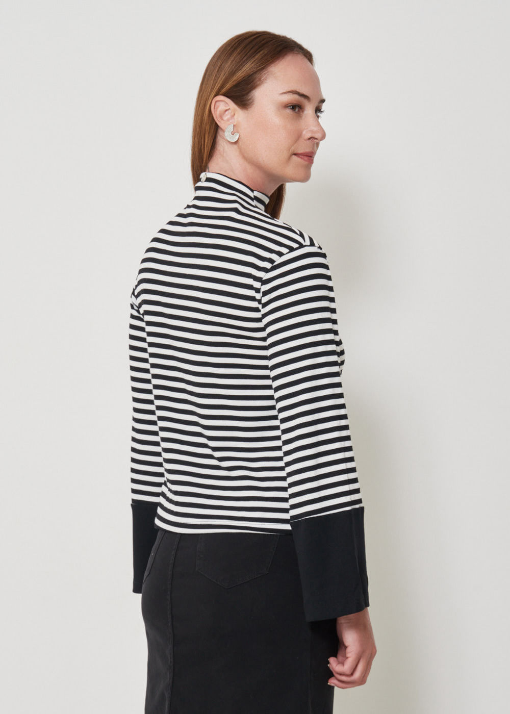 66.40.3501LIS BLUSA M/L LISTRADA GOLA ALTA