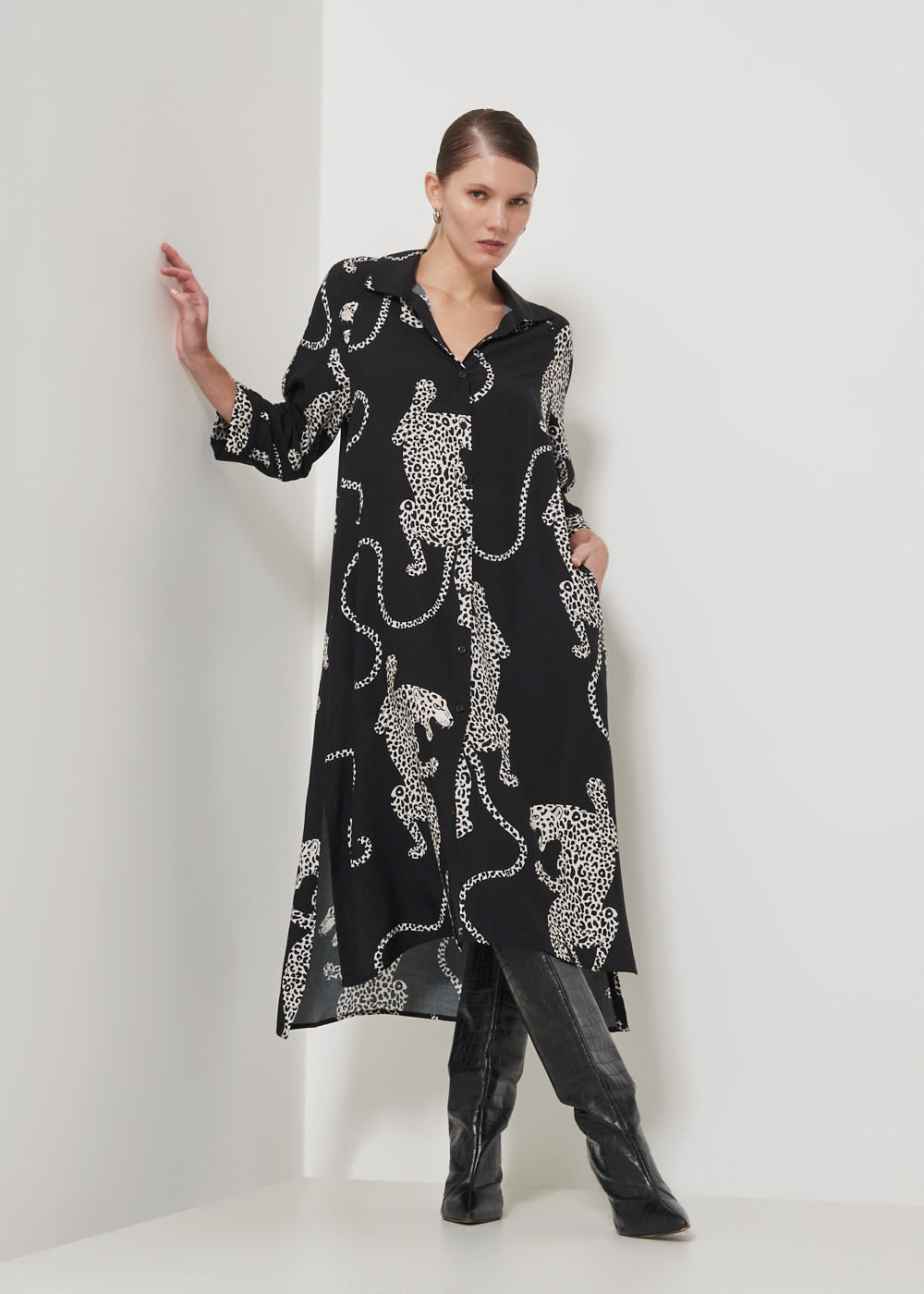 53.20.3503EST CHEMISE ALONGADO ESTAMPA  WILD JAGUAR