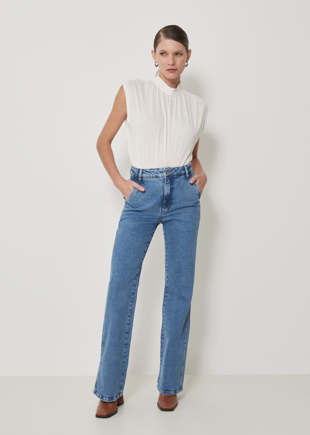 12.25.3501DEL CALÇA JEANS WIDE LEG