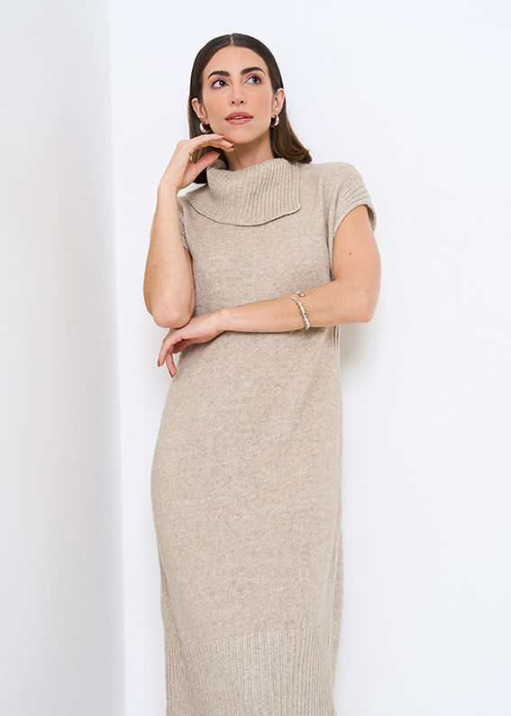 43.10.3502ARE VESTIDO DE TRICOT GOLA ALTA