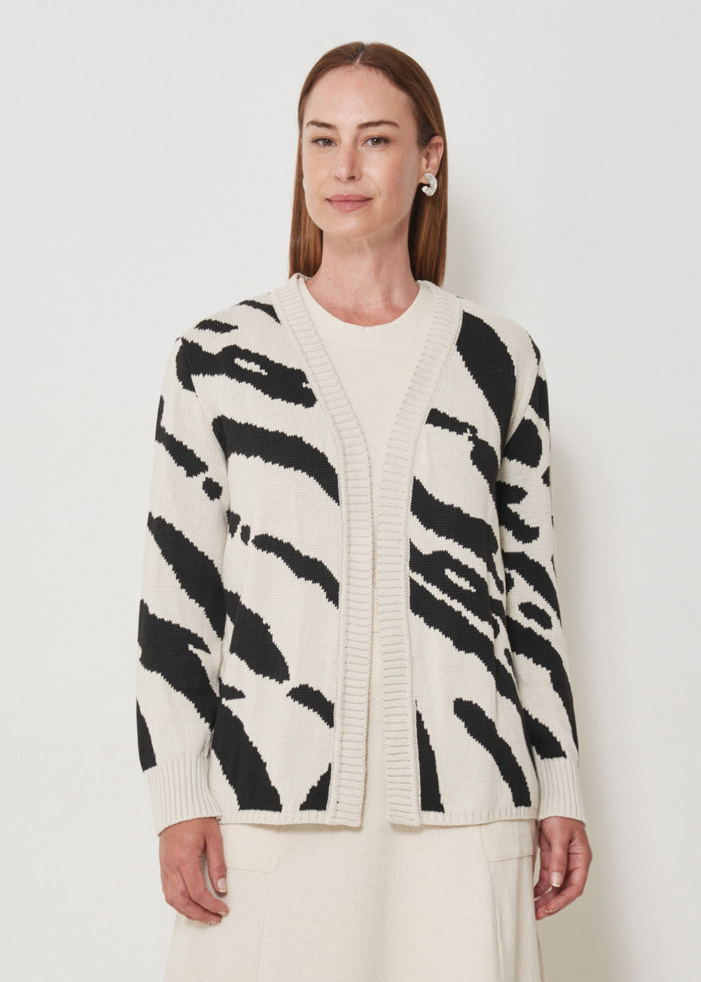 41.40.3501ARE CARDIGAN JACQUARD TRICOT ZEBRADO