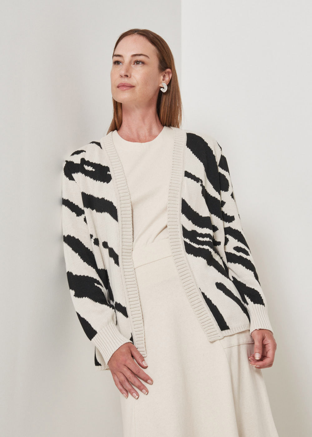 41.40.3501ARE CARDIGAN JACQUARD TRICOT ZEBRADO