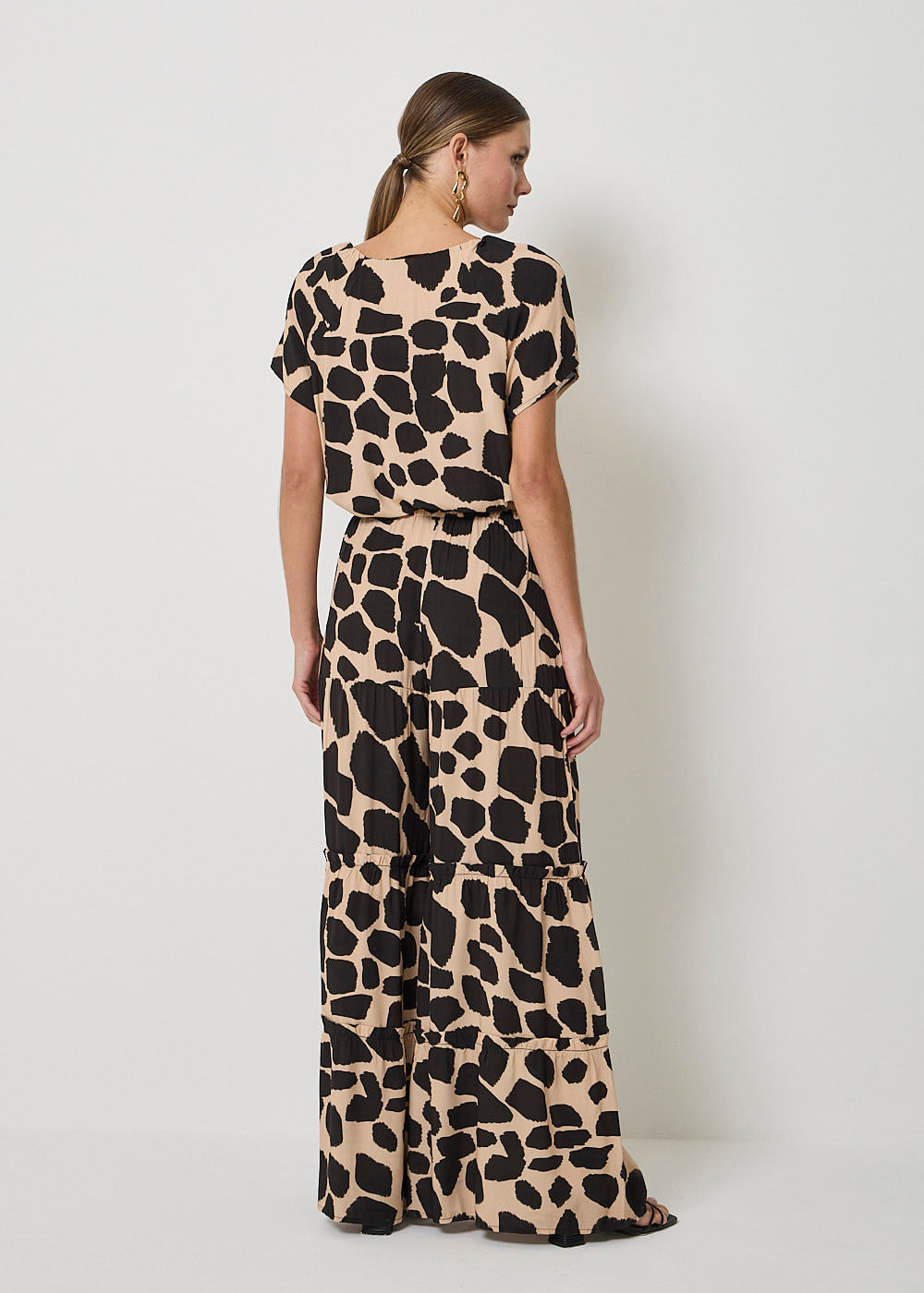 52.23.3501EST CALÇA PANTALONA RECORTES ESTAMPA SAFARI GIRAFFE