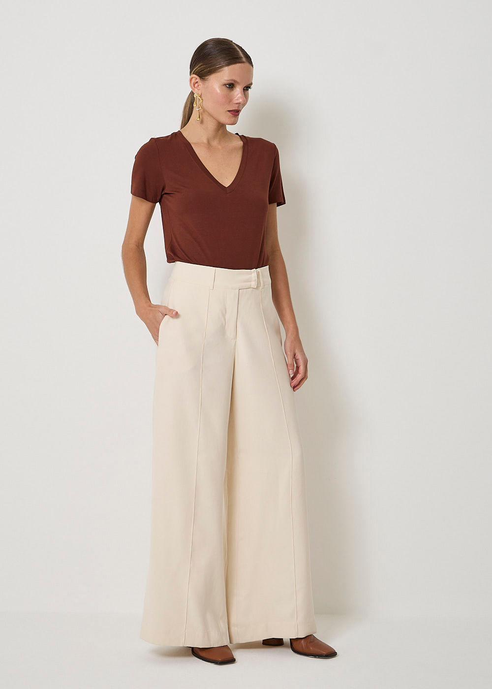 22.23.3504BRL CALÇA PANTALONA ALFAIATARIA COM NERVURAS