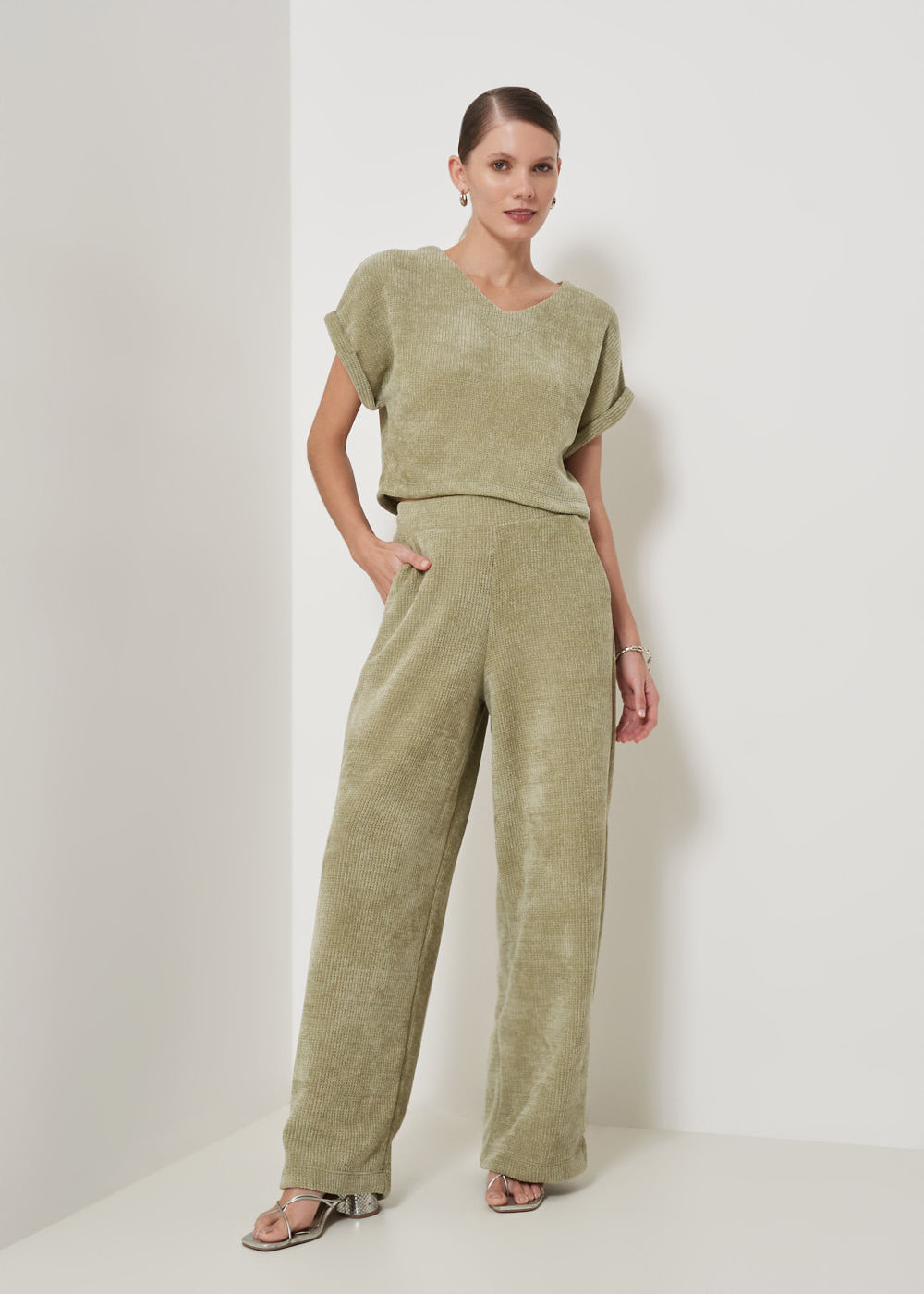 62.30.3507OLI CALÇA PANTALONA MALHA TEXTURIZADA