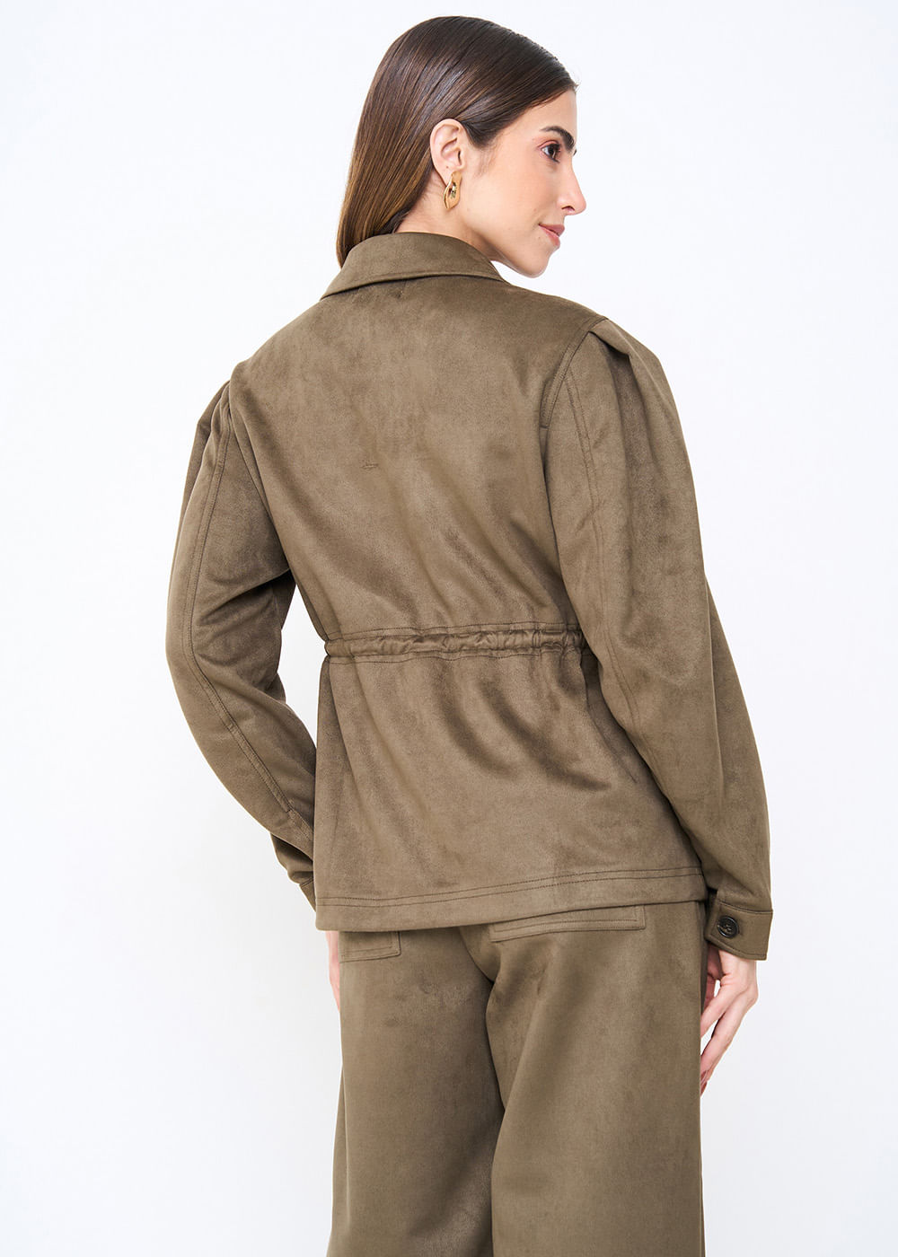 31.40.3503MIL PARKA DE SUEDE COM BOLSOS