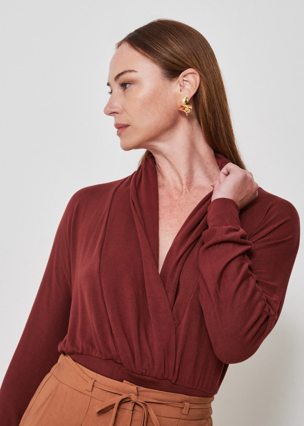 66.40.3505CHO BLUSA M/L MALHA TRANSPASSADA