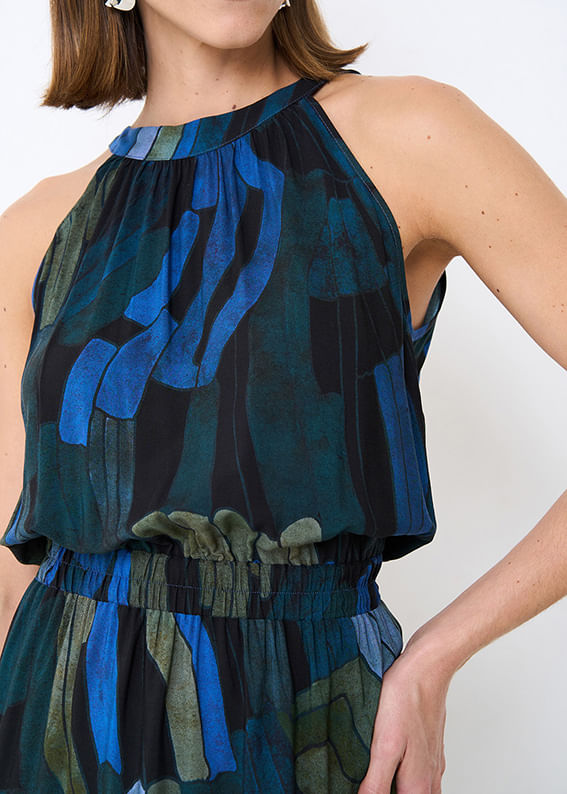53.50.3509EST VESTIDO LONGUETE HALTER ESTAMPA COLOR WINGS