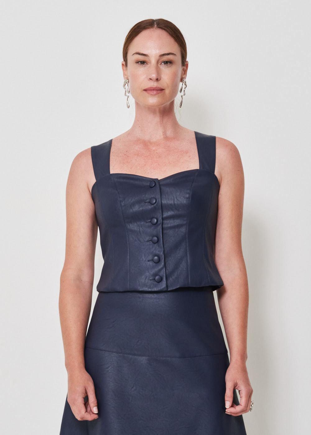 38.40.3501MAR TOP CORSET COURO SINTÉTICO ABOTOAMENTO - HIGHLINE