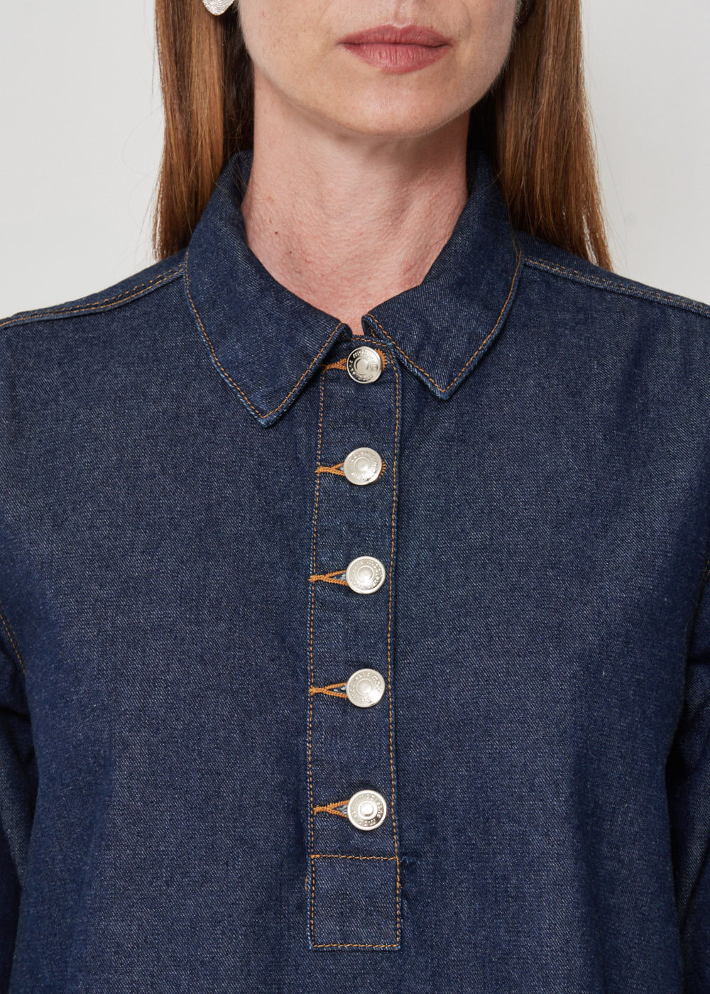 16.40.3501AMA BLUSA JEANS M/L BOTÕES