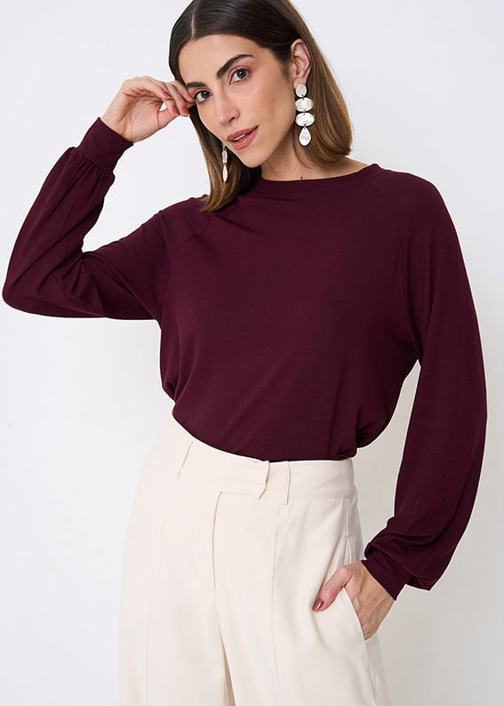 66.40.3509VIN BLUSA MALHA MANGA BUFANTE
