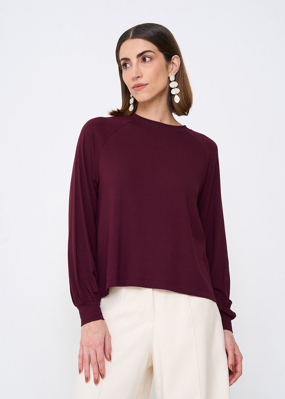 66.40.3509VIN BLUSA MALHA MANGA BUFANTE