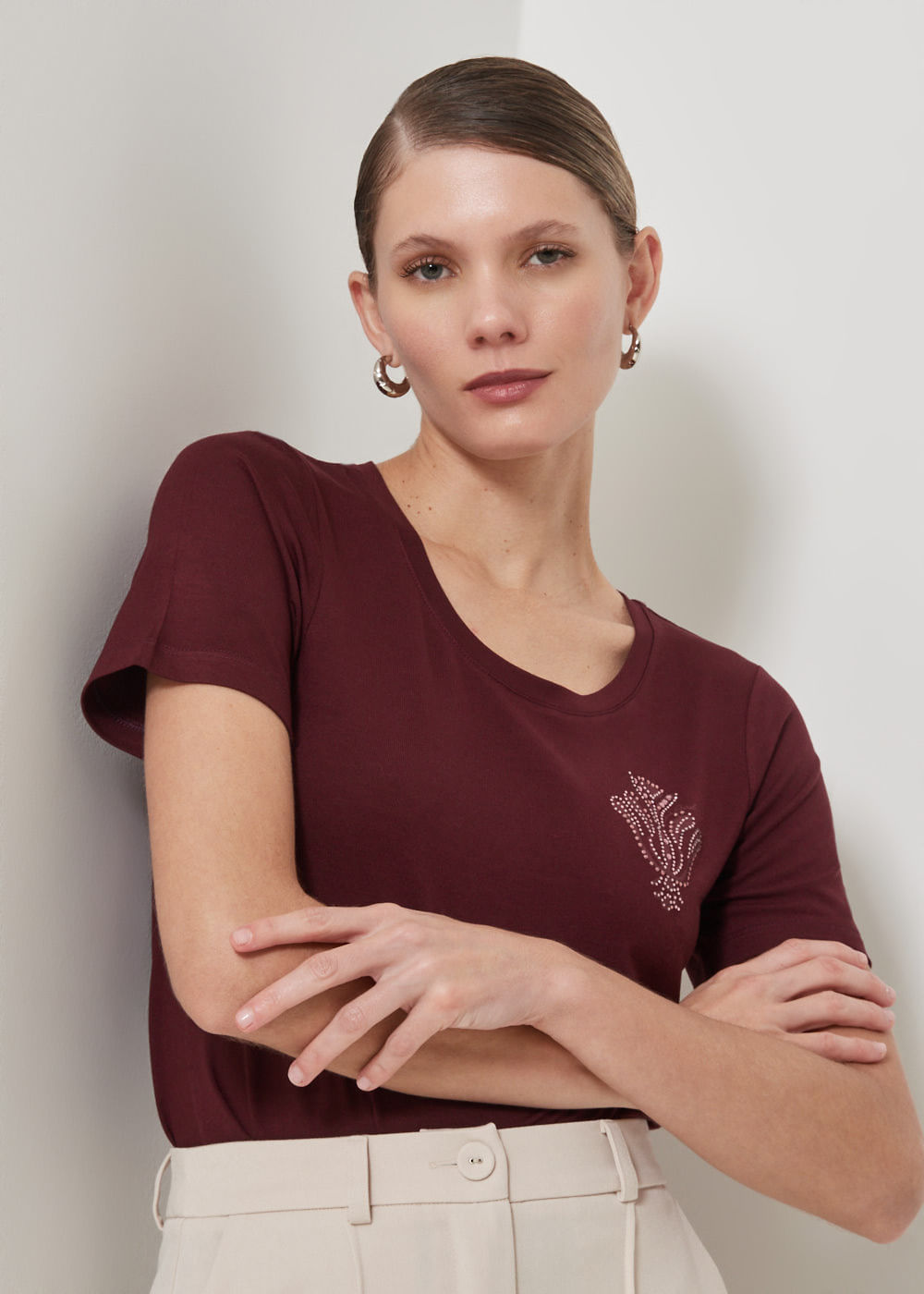 67.43.3505VIN T-SHIRT APLICAÇÃO TULIPA