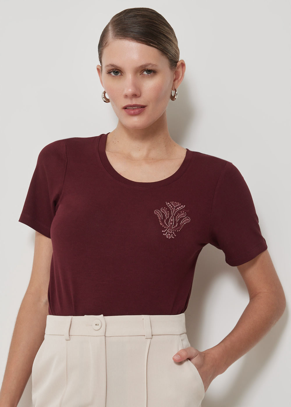 67.43.3505VIN T-SHIRT APLICAÇÃO TULIPA