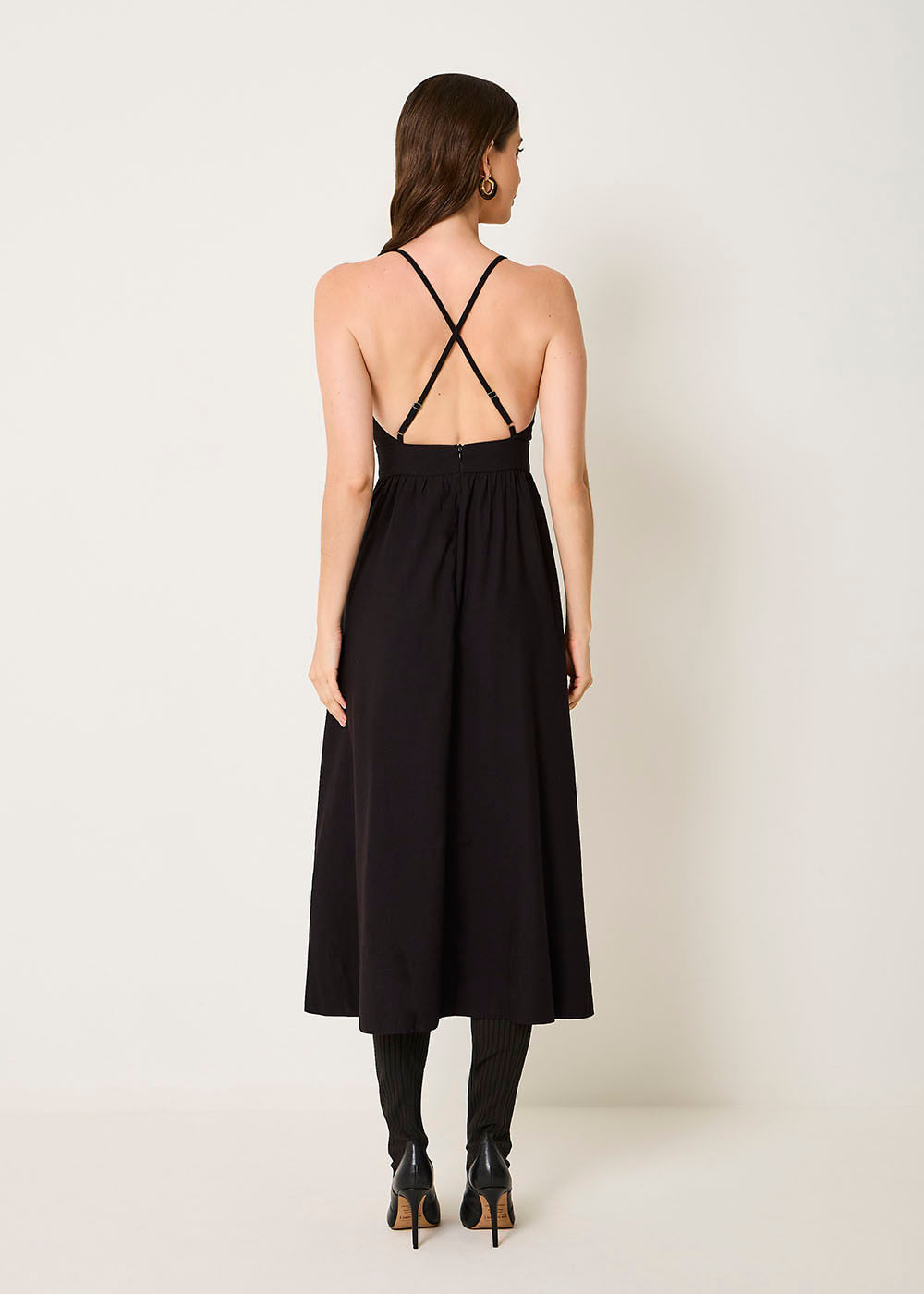 23.10.3503PTO VESTIDO MIDI  DETALHE PREGAS- HIGHLINE