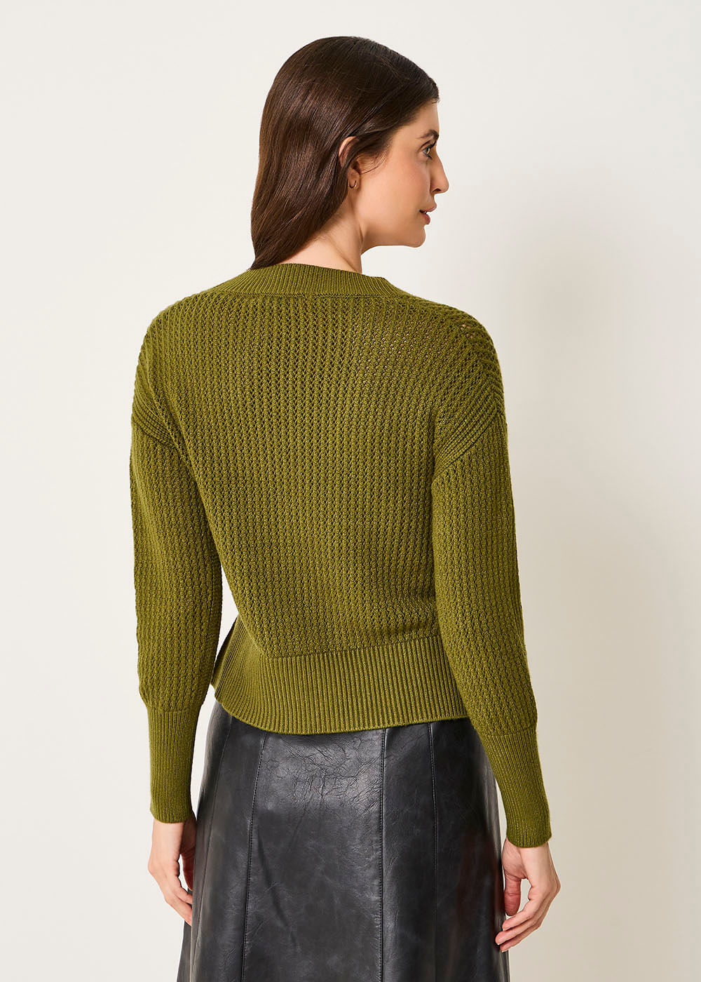 45.40.3503OLI CARDIGÃ DE TRICOT COM PONTO VAZADO