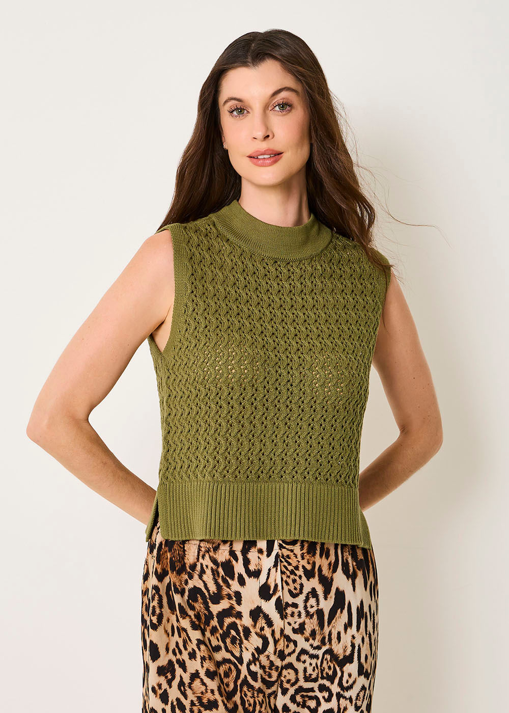 48.50.3502OLI COLETE DE TRICOT PONTO VAZADO