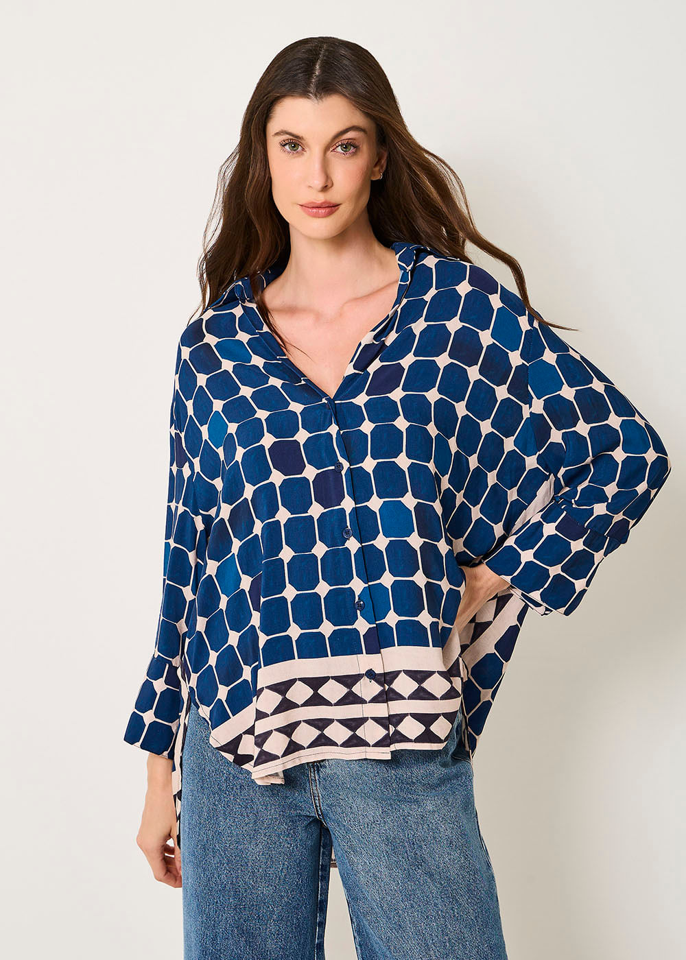 55.20.3509EST CAMISA MG 7/8 ESTAMPA BLUISH OCEAN