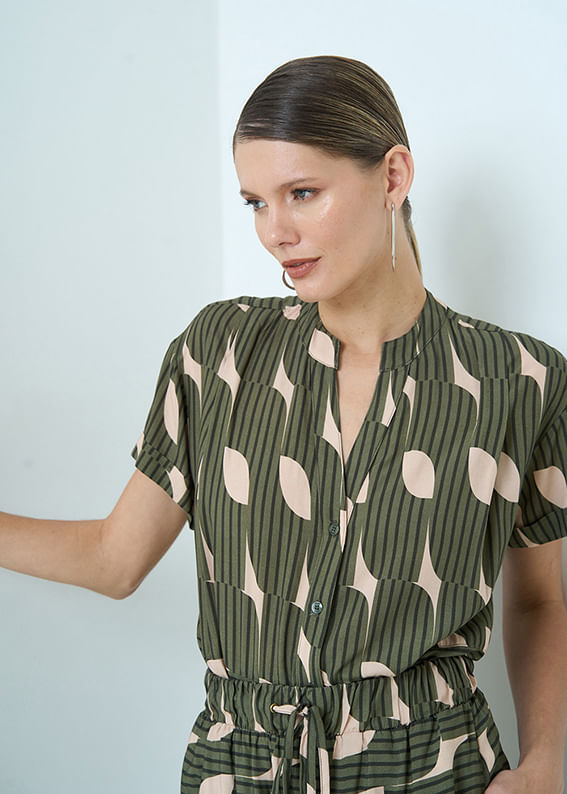 57.20.3505OLI CAMISA M/C DECOTE V ESTAMPA ELEMENT COLORS