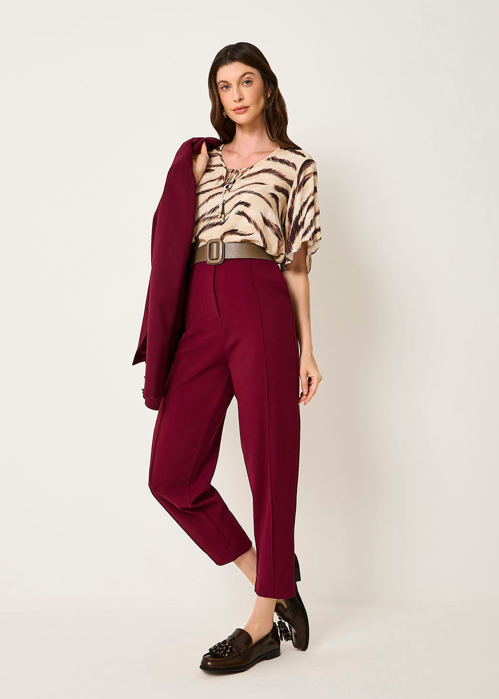 57.20.3513EST BLUSA M/C ESTAMPA WAVES DESERT
