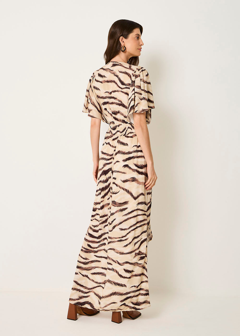 53.50.3520EST VESTIDO LONGO RECORTES ESTAMPA WAVES DESERT