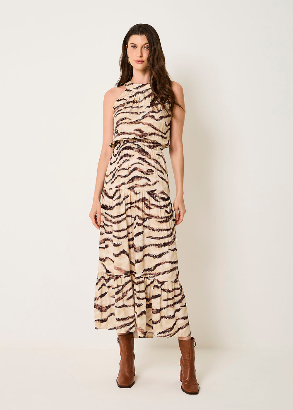 53.50.3522EST VESTIDO LONGO REGATA ESTAMPA WAVES DESERT