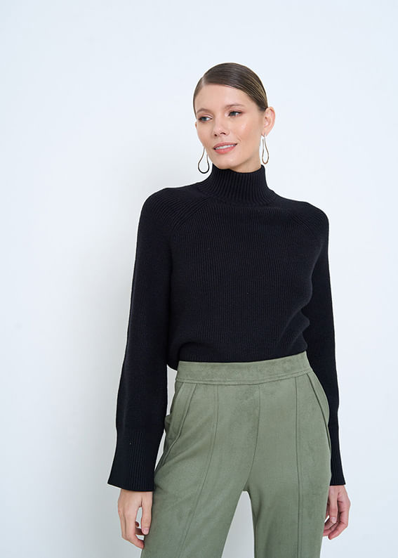 46.10.3504PTO BLUSA M/L DE TRICOT GOLA ALTA