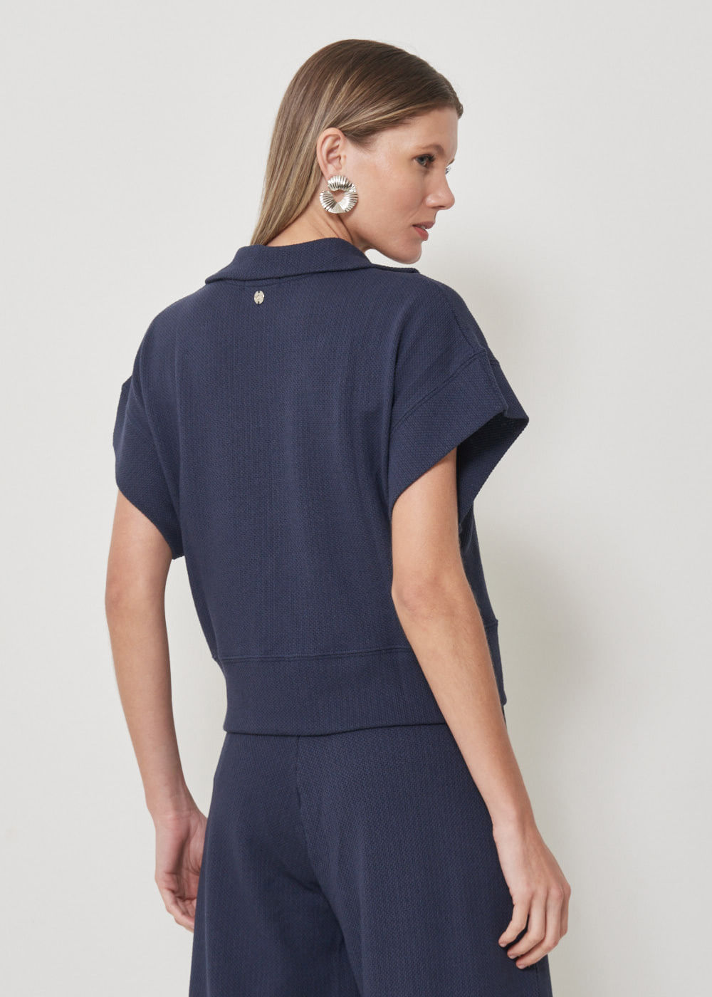 67.40.3503MAR BLUSA MALHA M/C COM ZIPER E GOLA