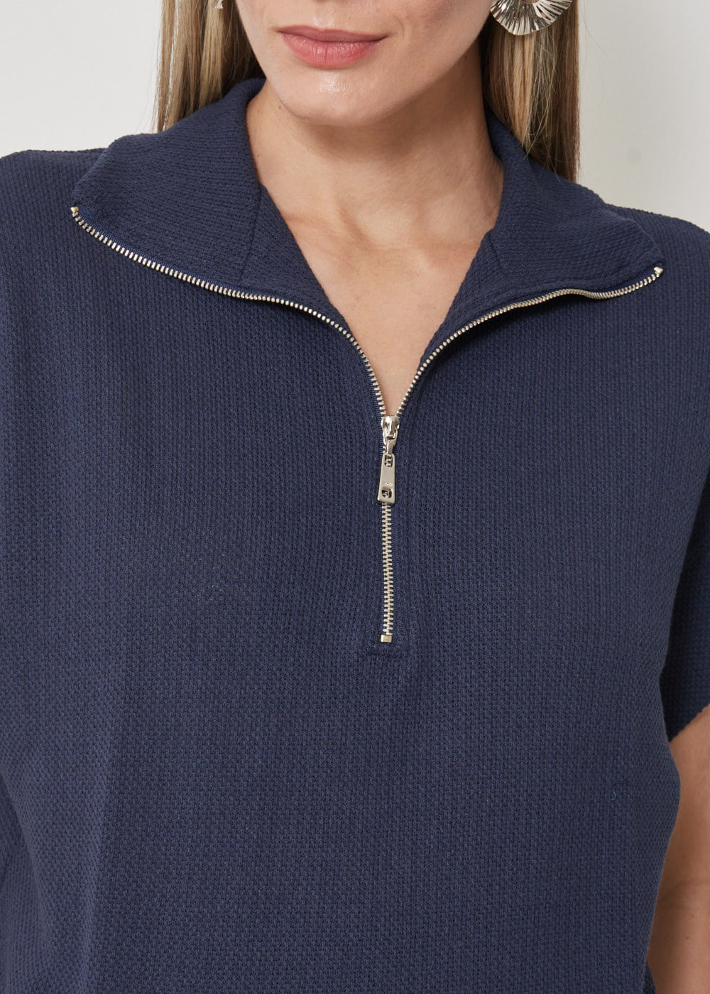 67.40.3503MAR BLUSA MALHA M/C COM ZIPER E GOLA