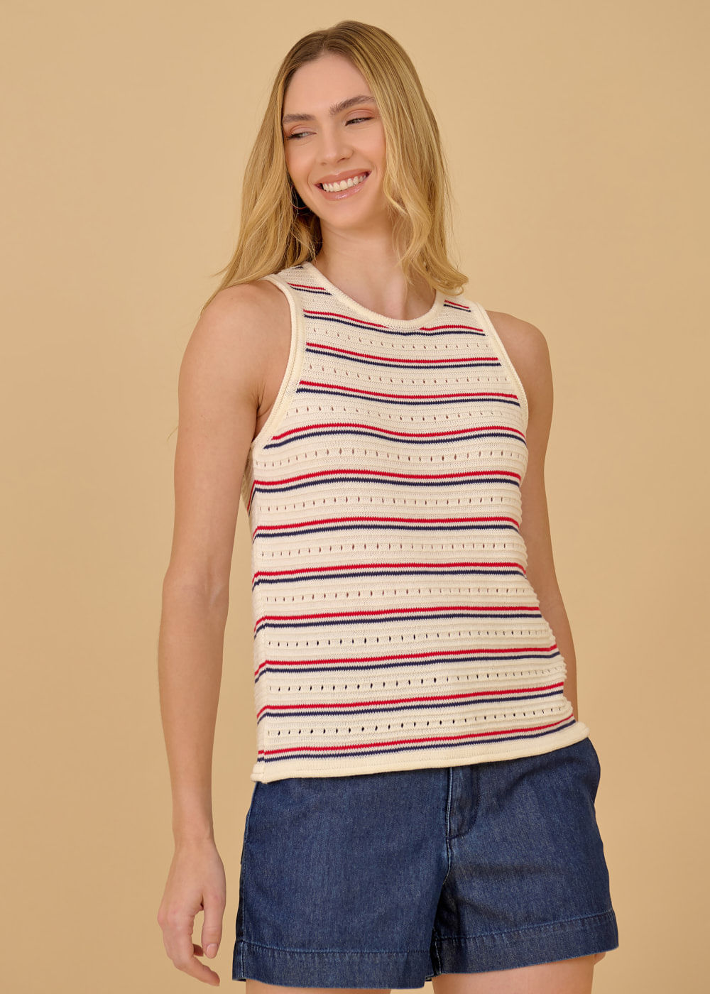 48.40.3606TRL REGATA DE TRICOT DETALHE FURADINHO