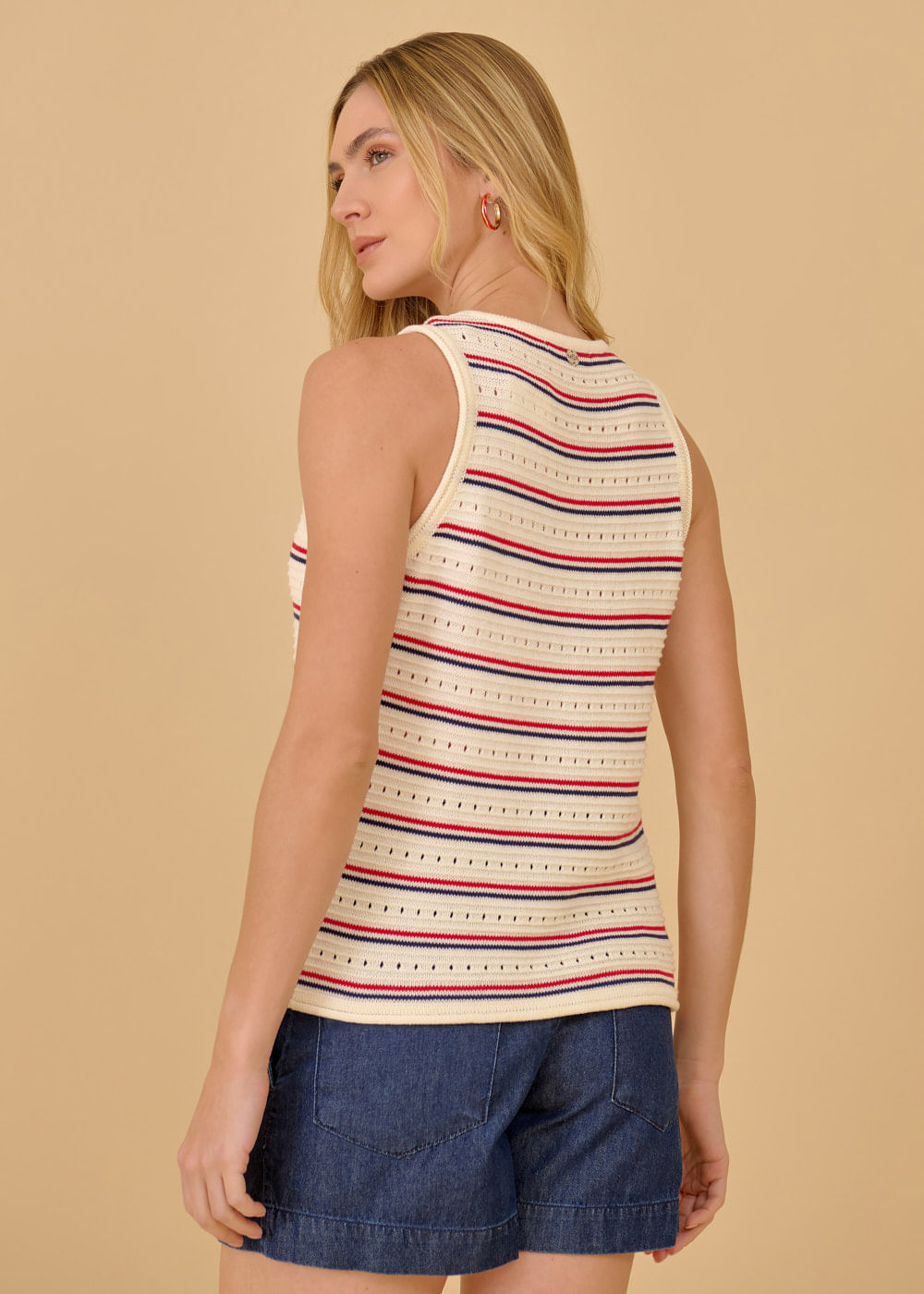 48.40.3606TRL REGATA DE TRICOT DETALHE FURADINHO