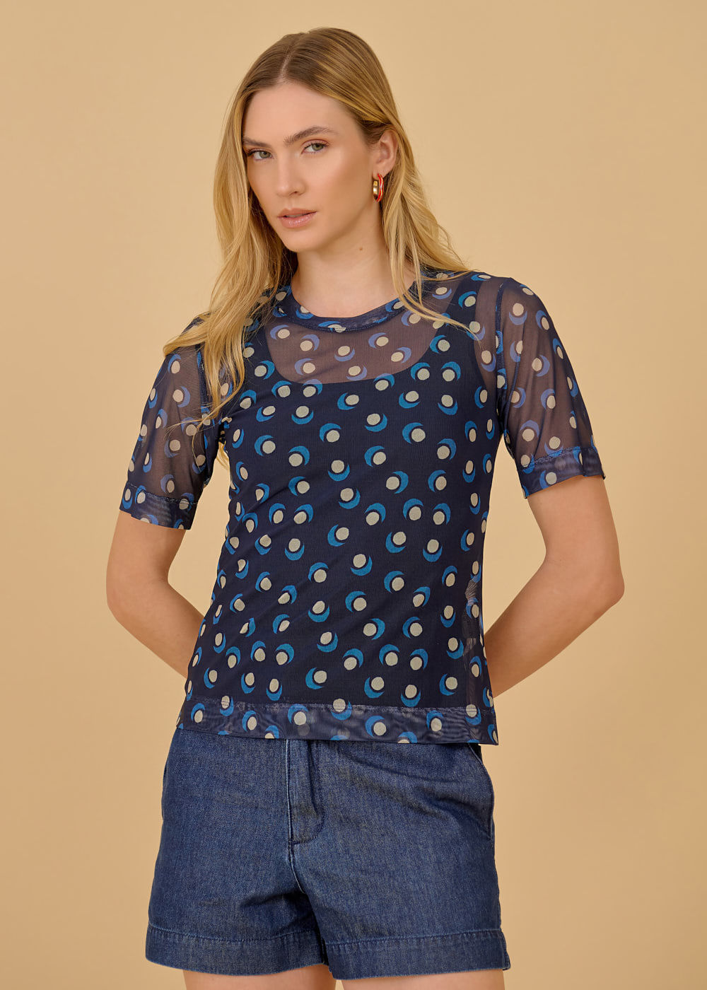 67.20.3601EST BLUSA DE TULE M/C ESTAMPA ORTÍGIA