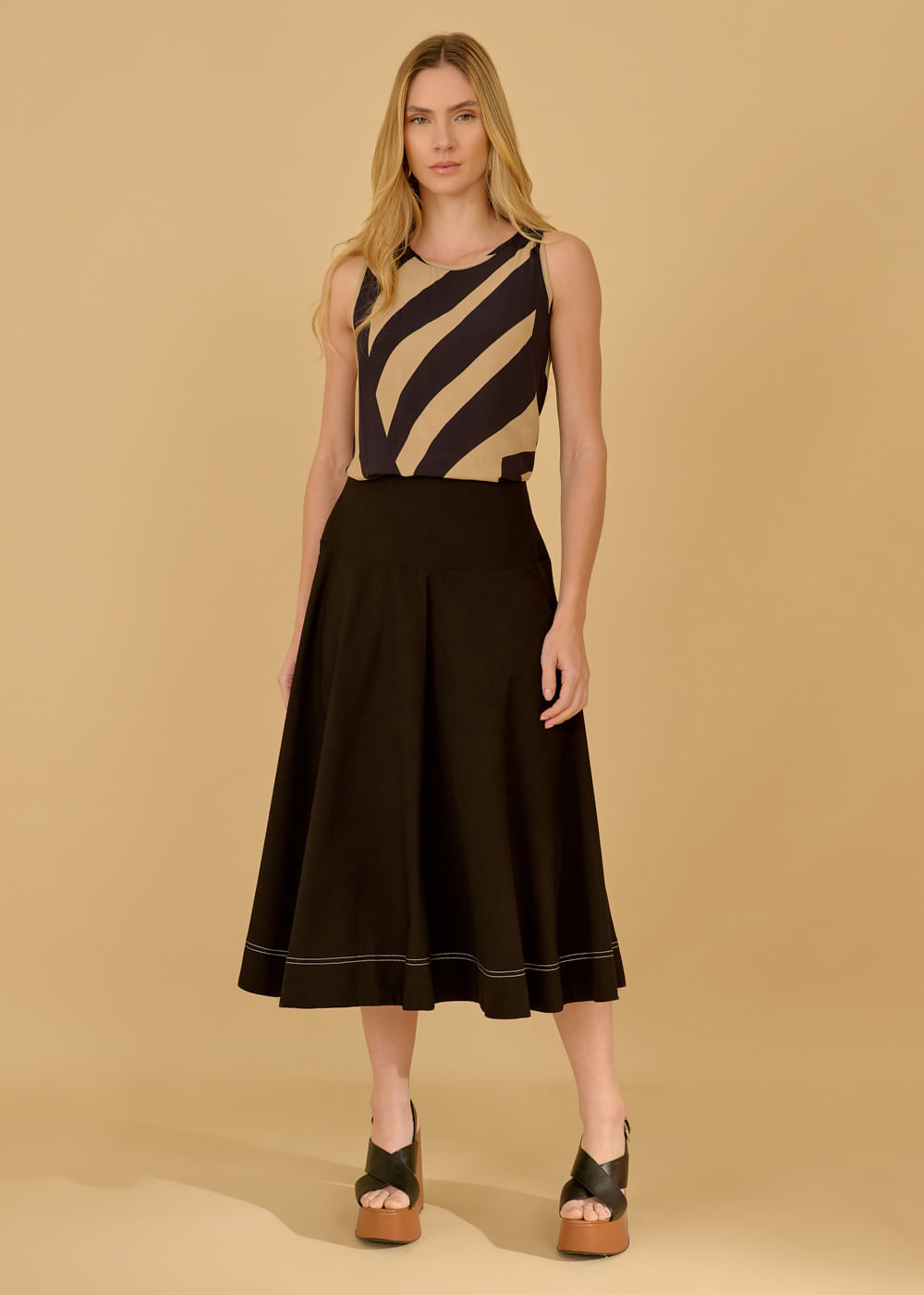 24.21.3606PTO SAIA ALFAIATARIA MIDI EVASÊ PESPONTADA