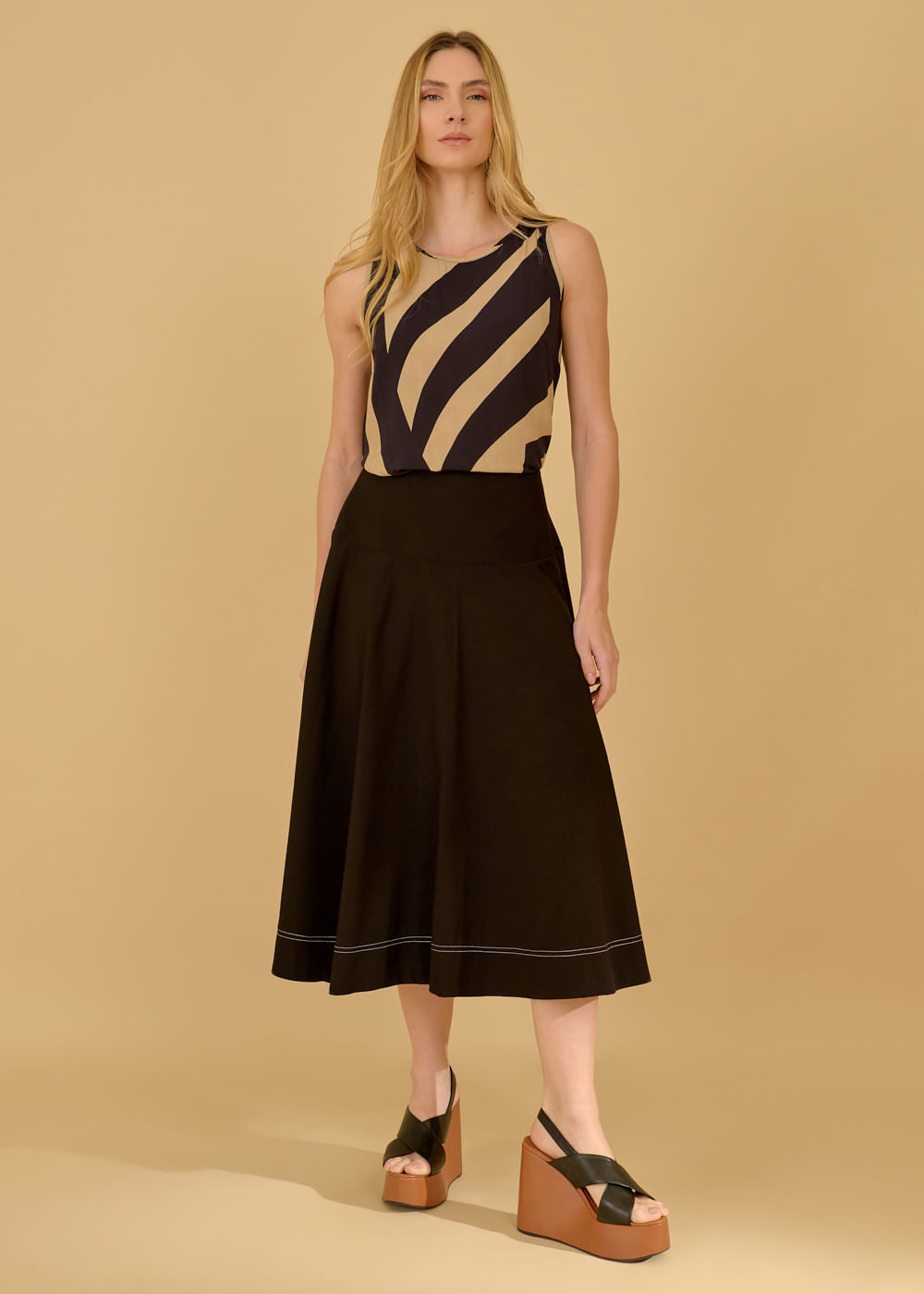 24.21.3606PTO SAIA ALFAIATARIA MIDI EVASÊ PESPONTADA