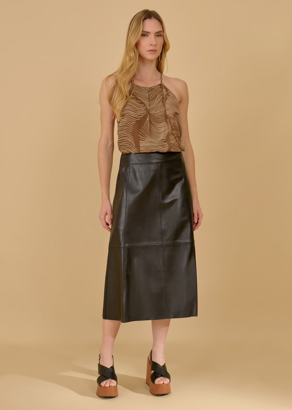 34.20.3601PTO SAIA DE COURO COM RECORTES - HIGHLINE