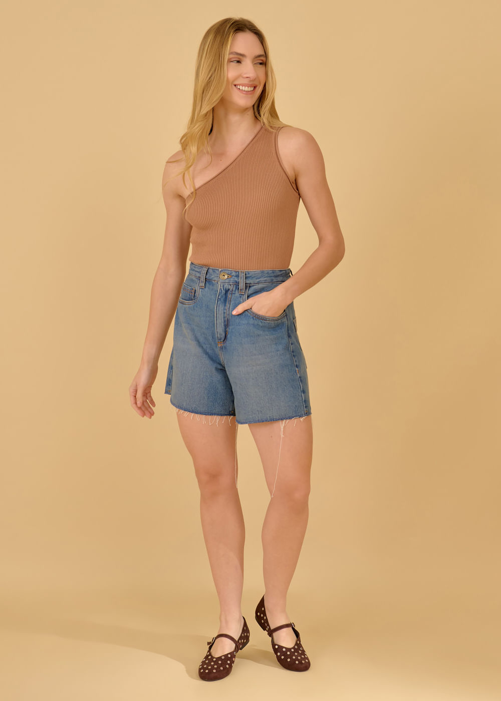 12.50.3601DES BERMUDA JEANS BARRA A FIO