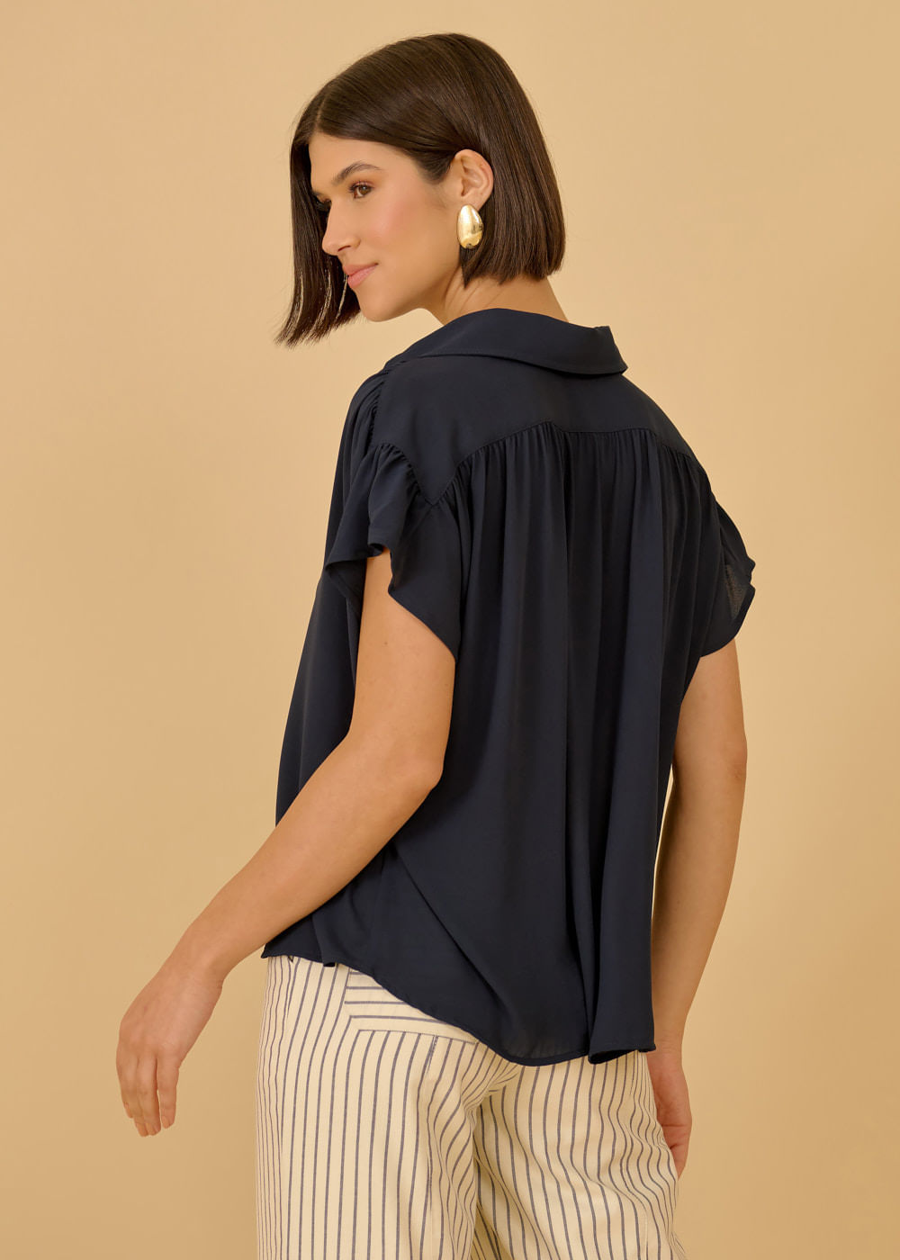 57.40.3604MAR CAMISA CHIFFON M/C C/ FRANZIDO