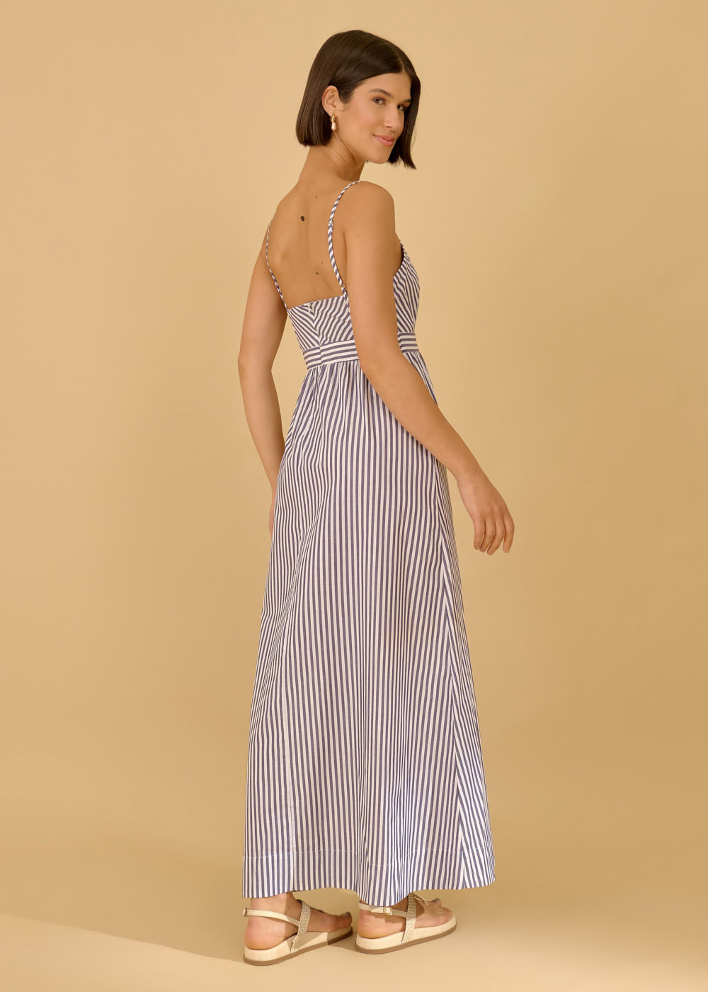 53.40.3614LIS VESTIDO LONGO LISTRADO DECOTE V