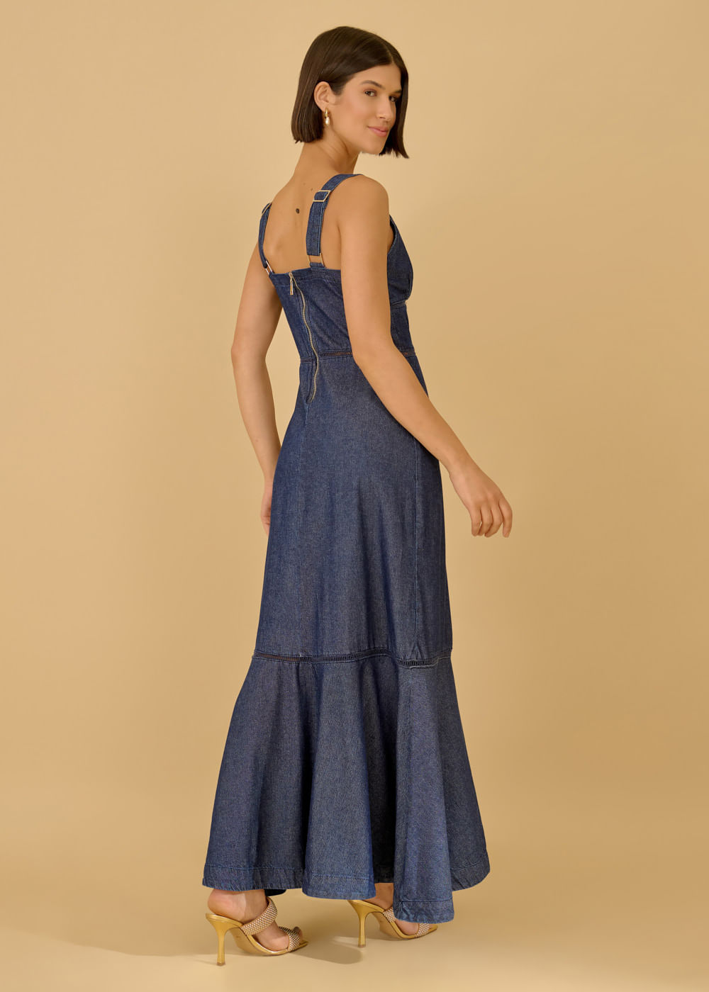 13.40.3601AMA VESTIDO LONGO JEANS DECOTE V