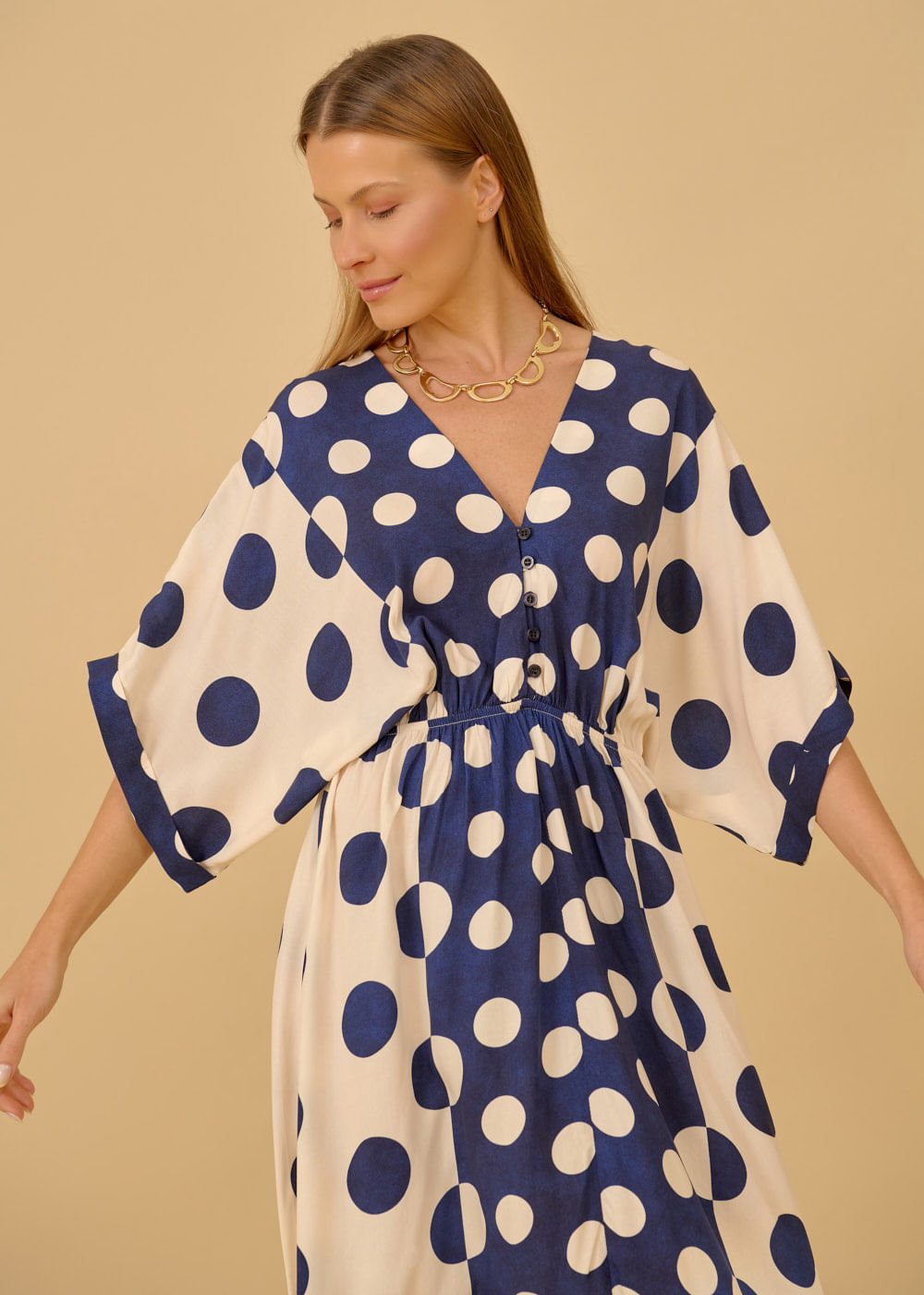 53.22.3606EST VESTIDO MIDI M/C ESTAMPA DEL CASALE