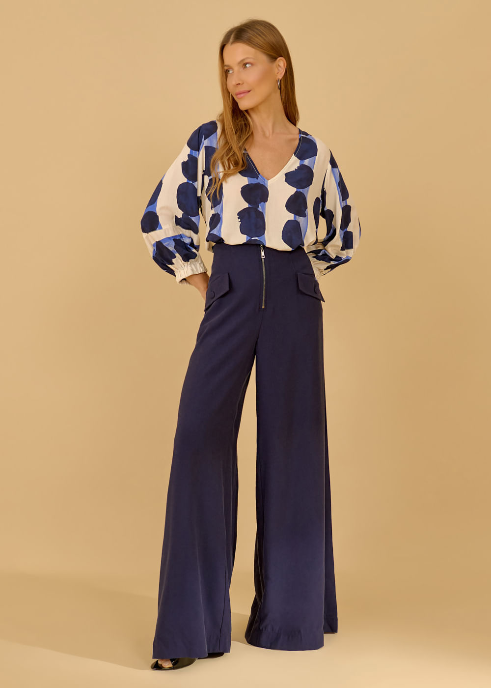 22.23.3604MAR CALÇA PANTALONA ZÍPER FRONTAL - HIGHLINE