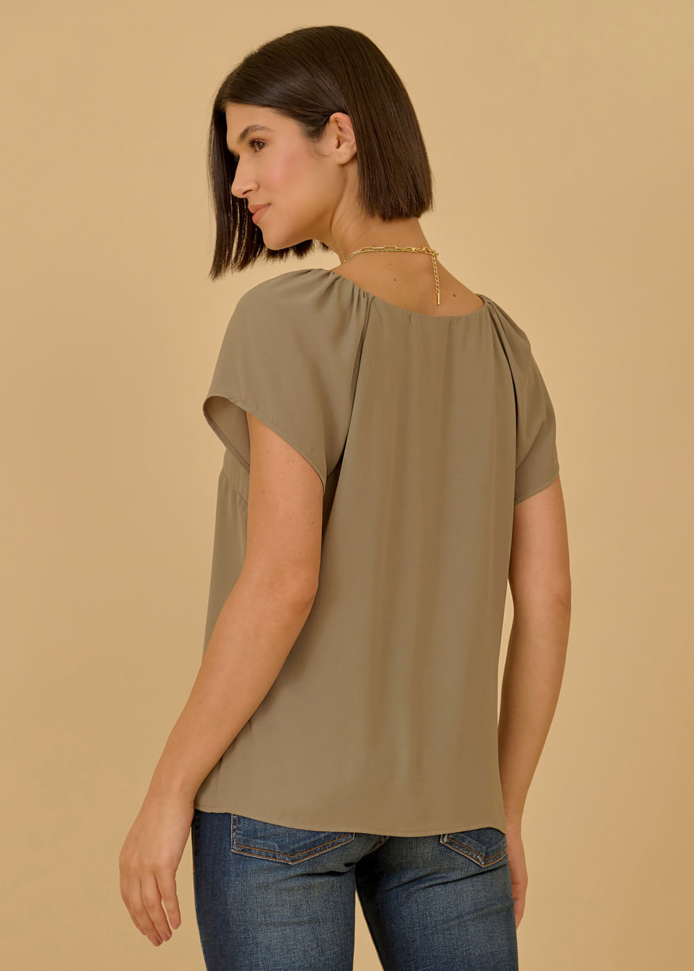 57.40.3605OLI BLUSA M/C DETALHADA CHIFFON