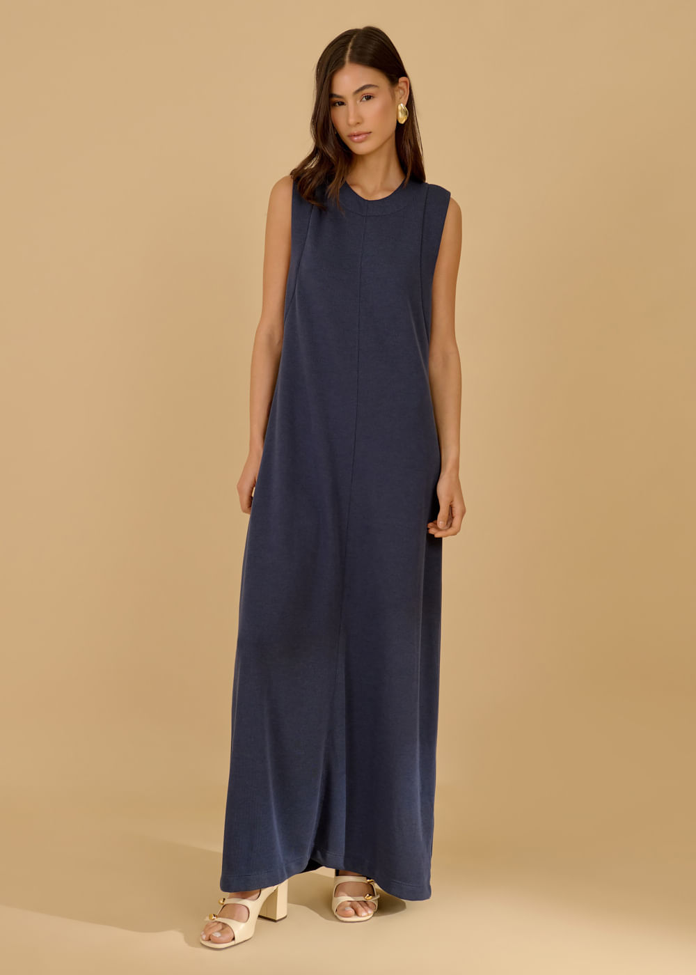 63.11.3602MAR VESTIDO MALHA  REGATA MIDI