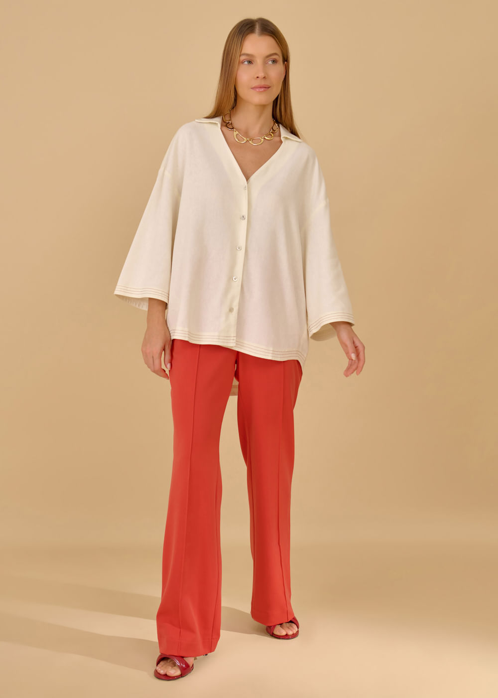 55.40.3604ARE CAMISA LINHO PESPONTADA M/C SINO