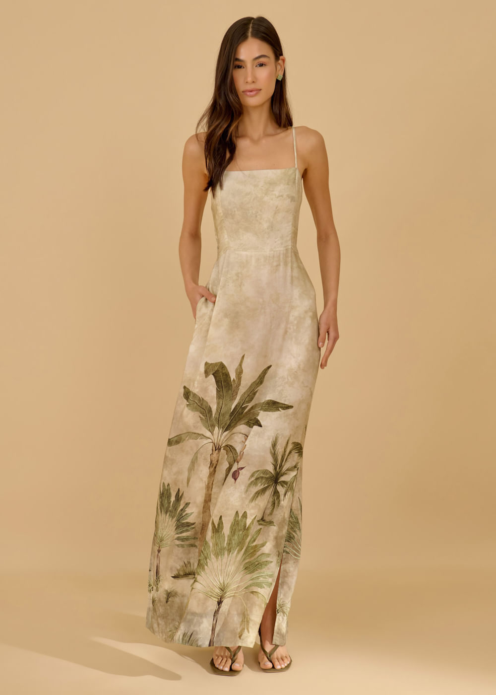 53.50.3625EST VESTIDO LONGO ESTAMPA RICE TERRACE