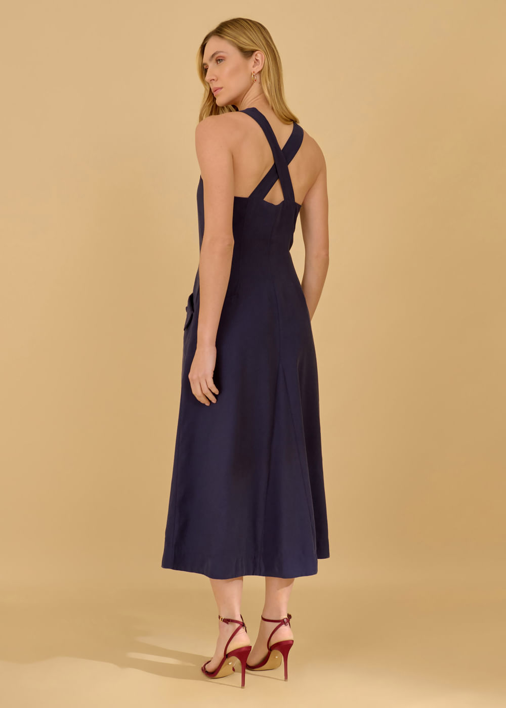 23.10.3601MAR VESTIDO MIDI ZÍPER FRONTAL - HIGHLINE