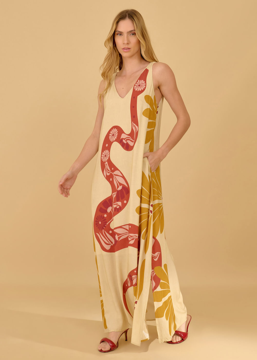 53.50.3628EST VESTIDO LONGO REGATA ESTAMPA LA BRISA