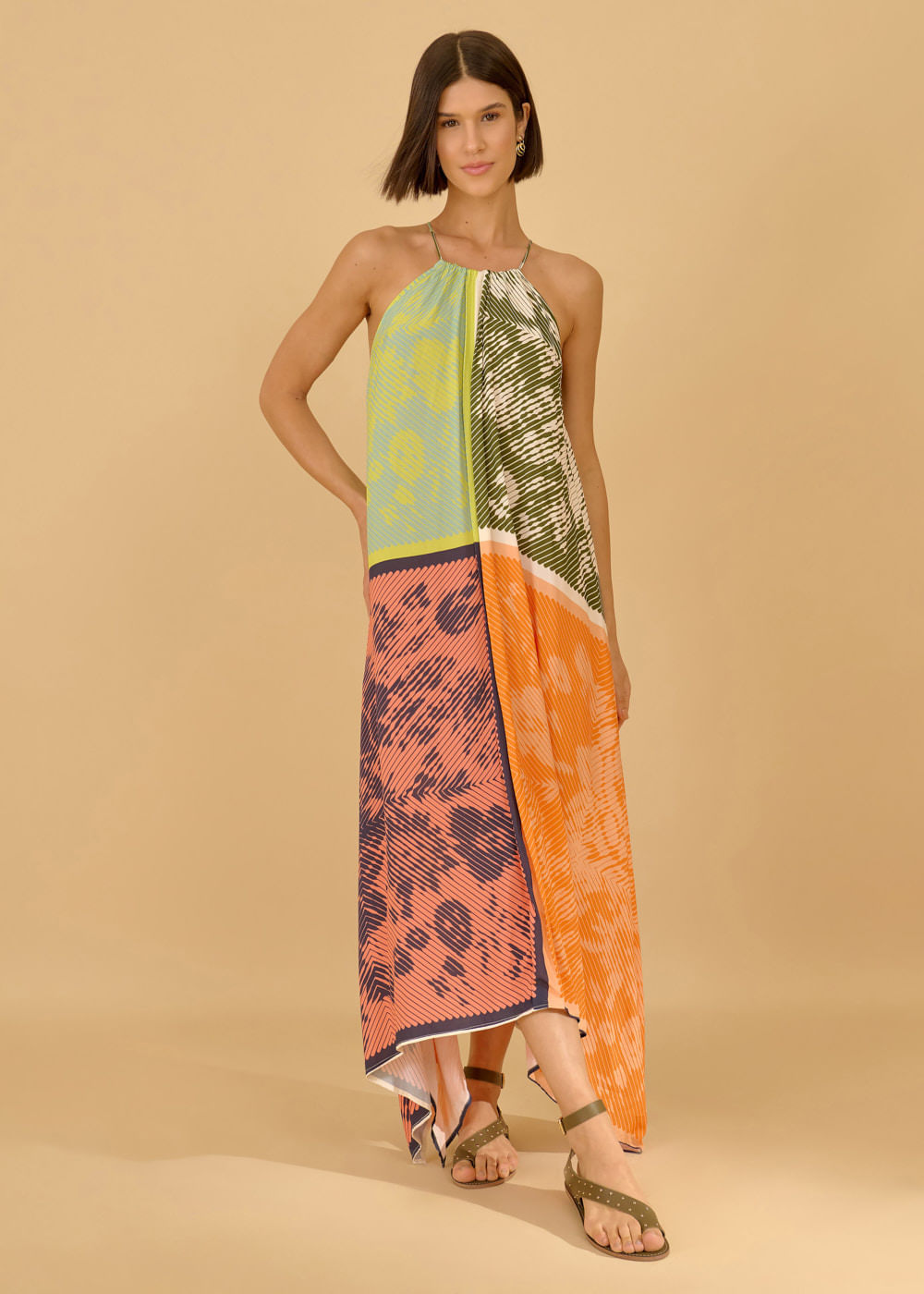 53.50.3633EST VESTIDO LONGUETE ESTAMPA QUATTRO CANTI