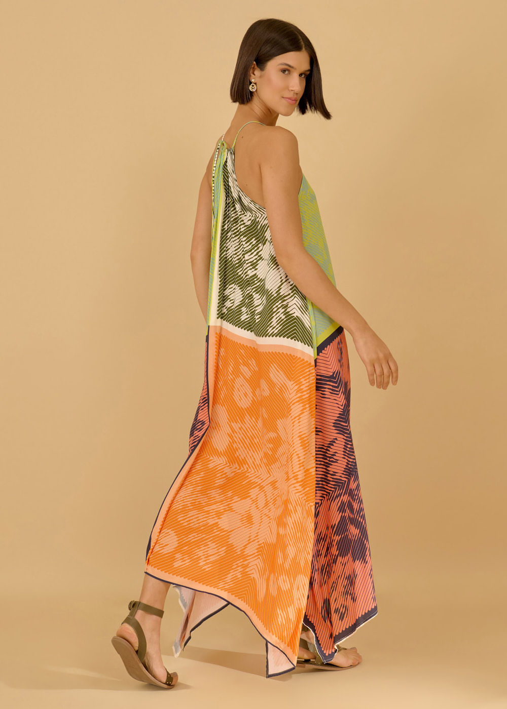 53.50.3633EST VESTIDO LONGUETE ESTAMPA QUATTRO CANTI